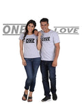 T-shirt classique pour couple One Love (Classique) Gris